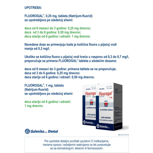 FLUOROGAL 0.25, 1mg TABLETE - Online Apoteka FLUOROGAL 0.25, 1mg TABLETE